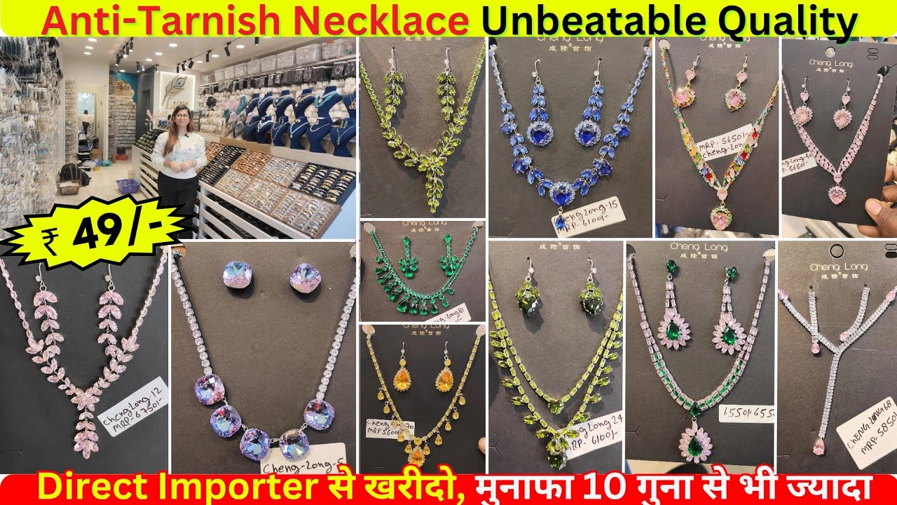 Anti Tarnish Jewellery Direct From Importer | Cheng Long Nacklace | Colourful Nacklace Supplier 