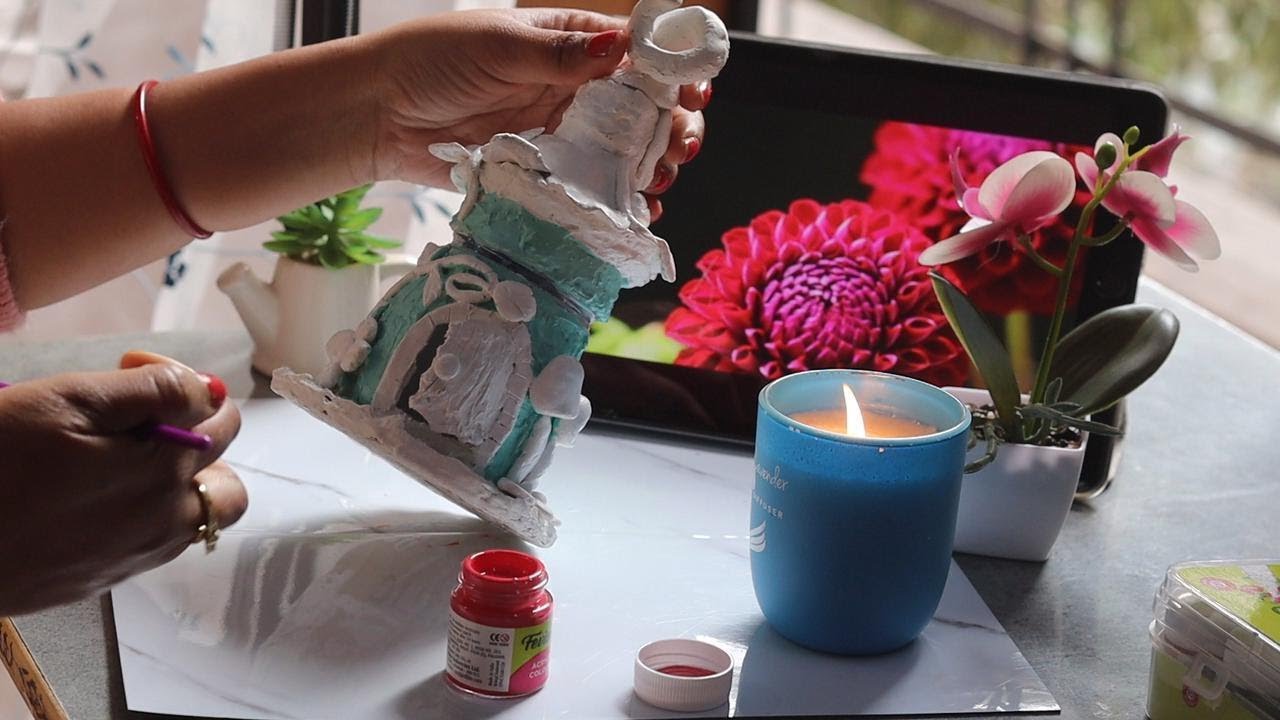 FairyHouse with wallputty and airdry clay #viralvideo #clayart#artandcraft#art #diy