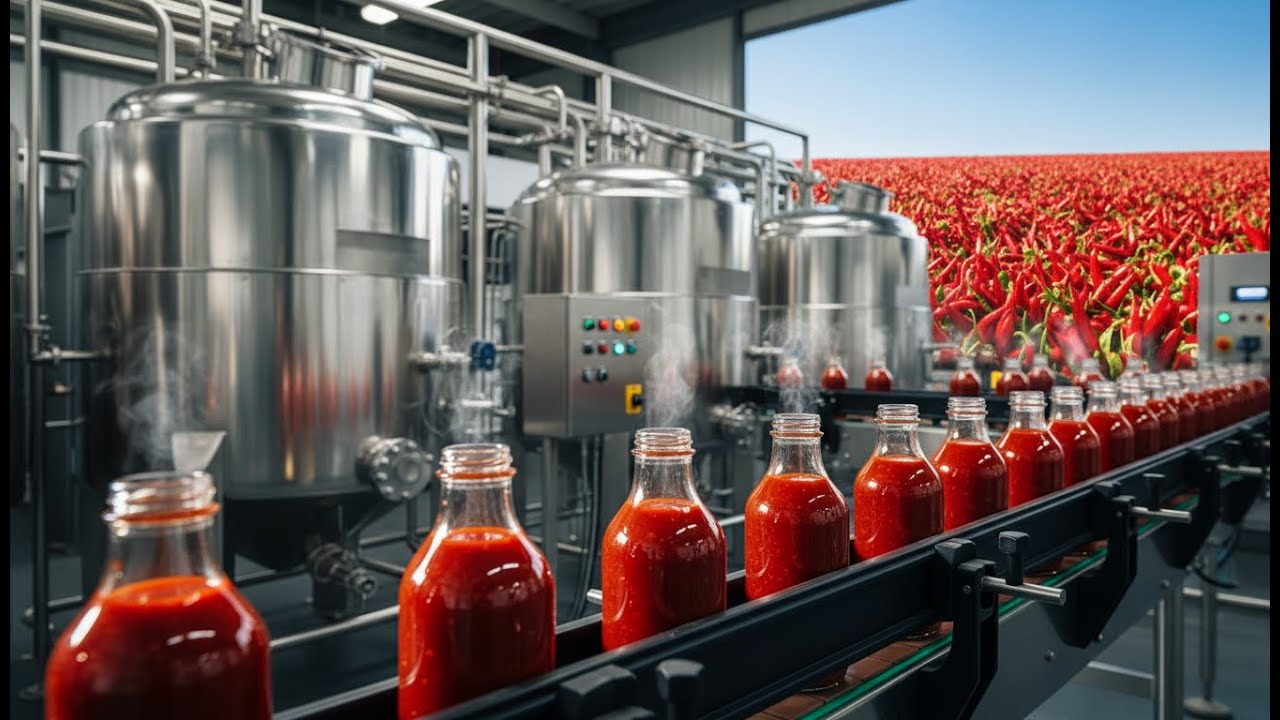 Inside The Modern Chili Sauce Factory From Harvest To Fragrant Bottles Of Sauce - How It's Made