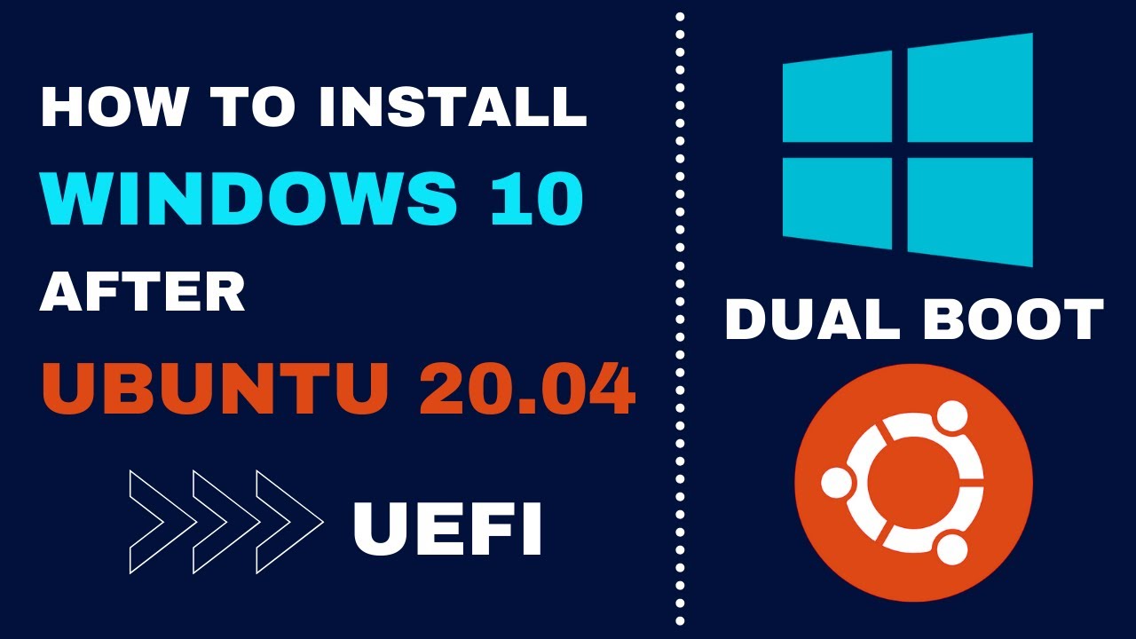 [Как] установить Windows 10 после Ubuntu 20.04 | Двойная загрузка | UEFI | Пошаговое руководство ...