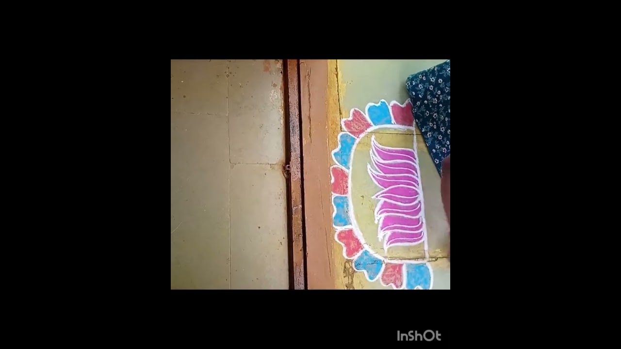 #thamaraipookolam #குட்டி தாமரை பூ கலர் கோலம் 🪷 #rangoli 