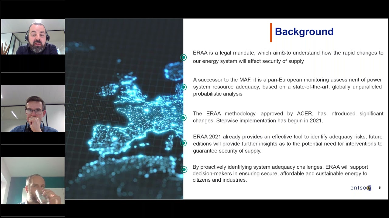 European Resource Adequacy Assessment 2021: webinar on key assumptions and scenarios