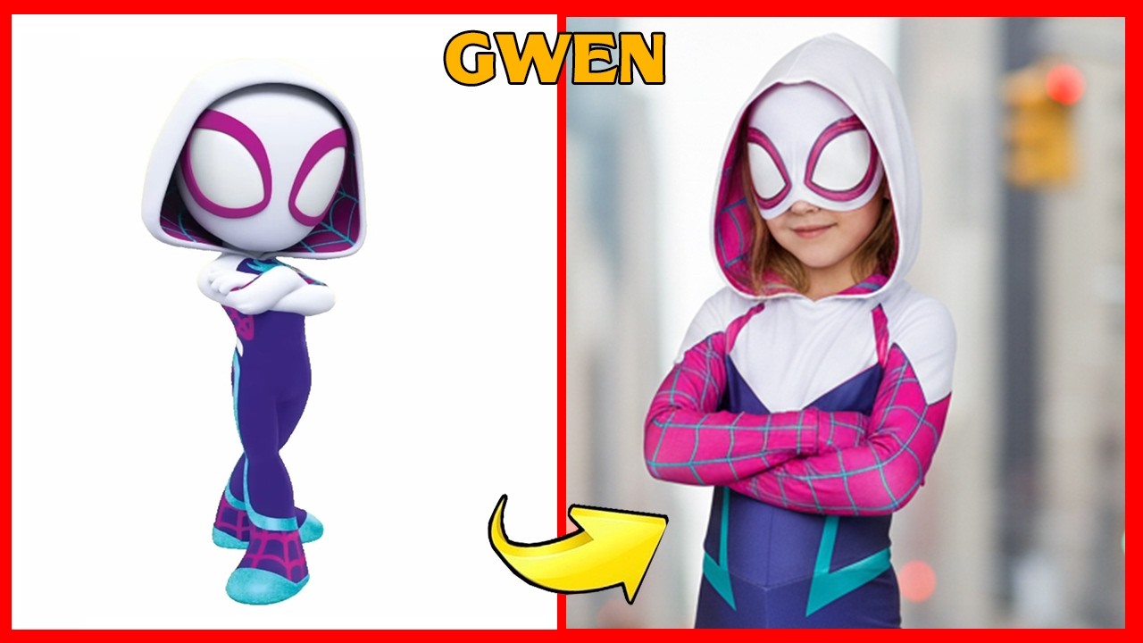 SPIDEY Y SUS SORPRENDENTES AMIGOS en LAVIDA REAL  🕷️🕸️🔥 - jAdivina la voz! 🎶🕷️🔴Spidey⚪🎀Gwen🕷️🖤