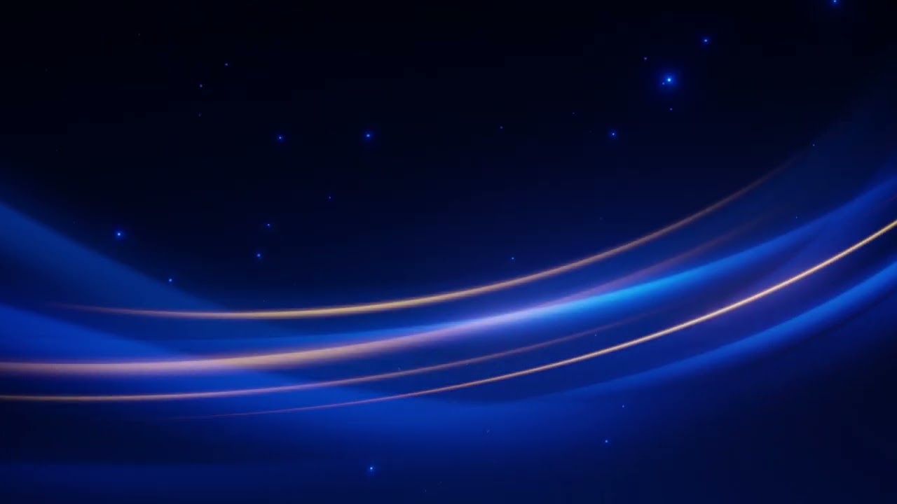Elegant Blue and Gold Fractal Light Wave Background Animation 4K 60Frs | Visual Wonderland