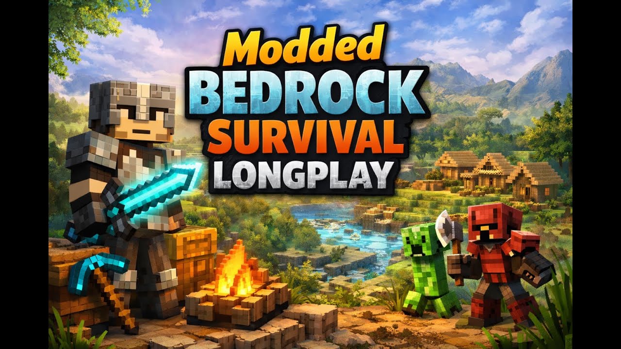 Modded Bedrock Survival — A Cozy, No-Rush Minecraft Longplay