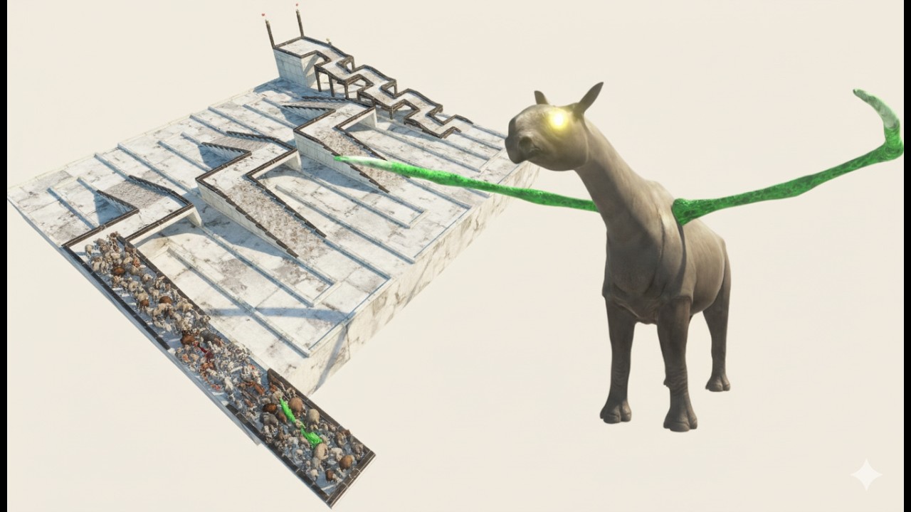 ESCAPE FROM ALIEN PARACERATHERIUM #14 - Animal Revolt Battle Simulator - ARBS