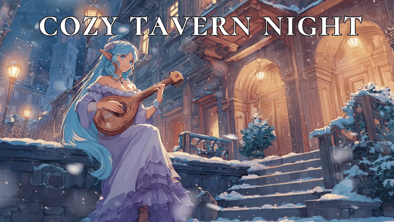 Cozy Snowy Tavern — Soft Medieval Fantasy for Relaxation