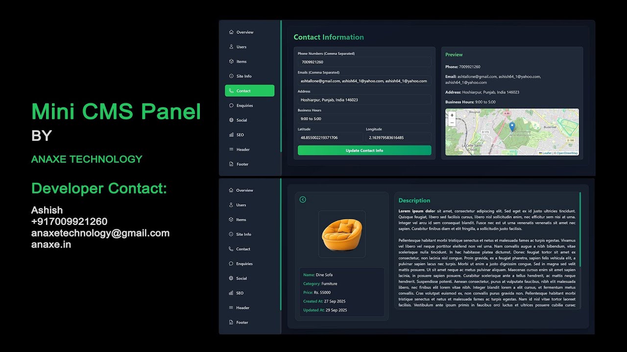 Mini CMS Panel Demo | MERN Stack Project | Easily Manage Any Website