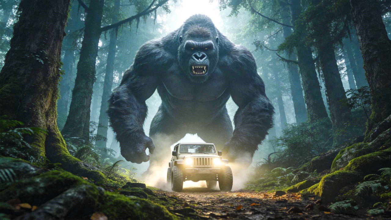 The off-road vehicle was stopped by King Kong while driving in the forest!【金刚归来】