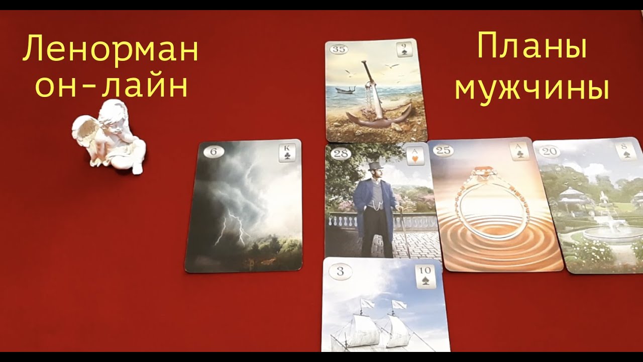 Расклад онлайн. Планы вашего мужчины Что он думает/Что планирует/Гадание на любовь /Карты Ленорман