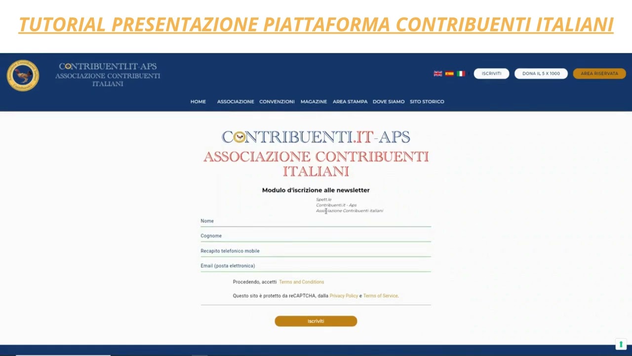 TUTORIAL PRESENTAZIONE SITO CONTRIBUENTI IT
