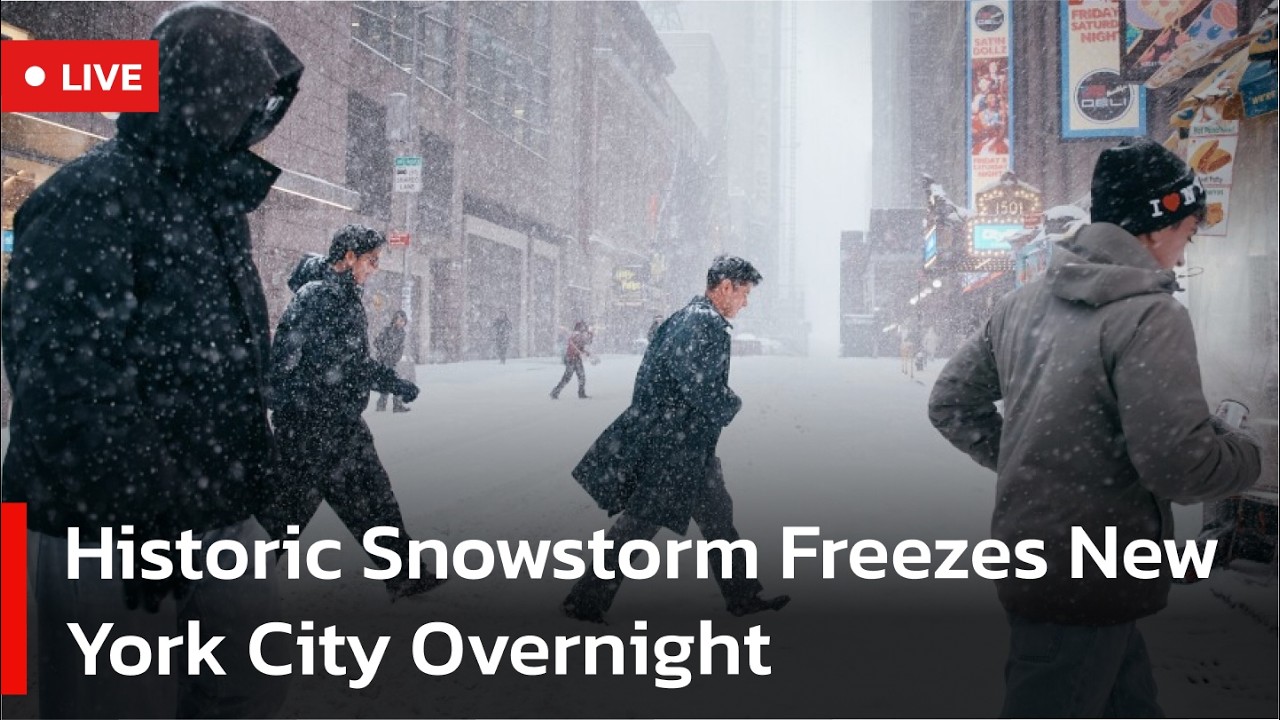 🔴LIVE: Monster Winter Storm Slams New York City | Times Square Buried in Snow ❄️ | AC1W