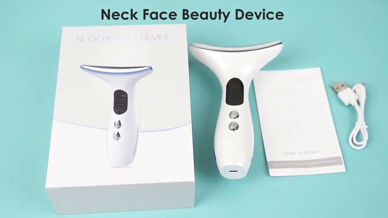 Neck Beauty Device EMS Micro-Current Three-color Light Facial Lifting!