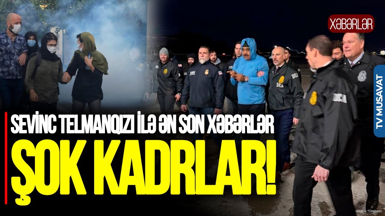ŞOK KADRLAR! Maduro başında TORBA ilə Nyu-Yorka GƏTİRİLDİ, İranda BAYRAQLAR və maşınlar YANDIRILDI