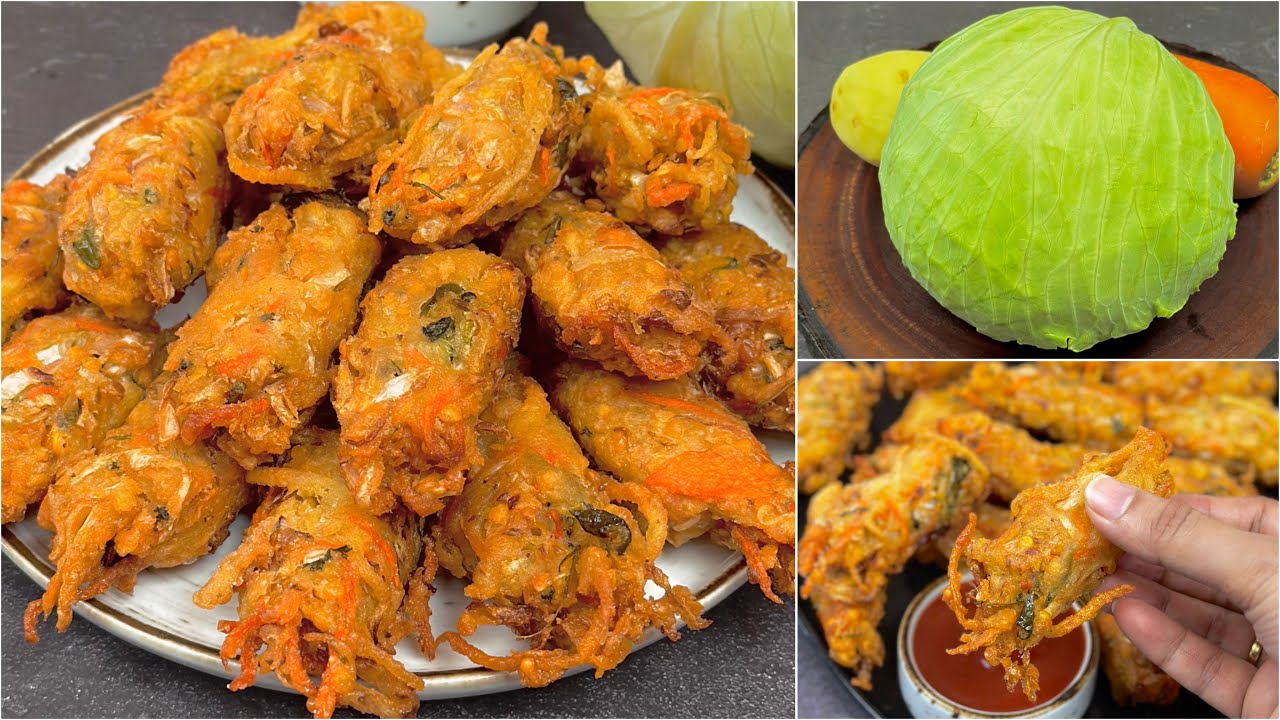 মাত্র ১০ মিনিটে একদম নতুন স্বাদের মুচমুচে বাঁধাকপির পাকোড়া ⁉️ Crispy Cabbage Snacks | Pakora Recipe