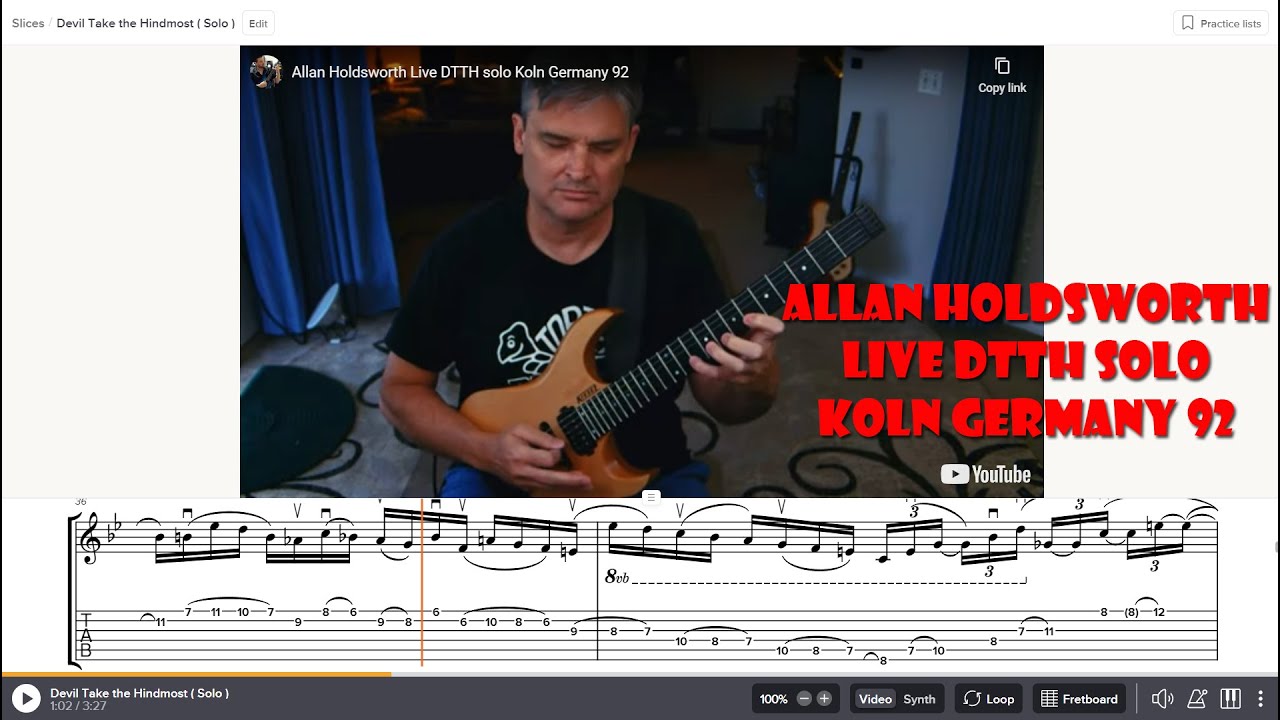 Allan Holdsworth Transcription of Devil Take The Hindmost - Live in Köln, 1992