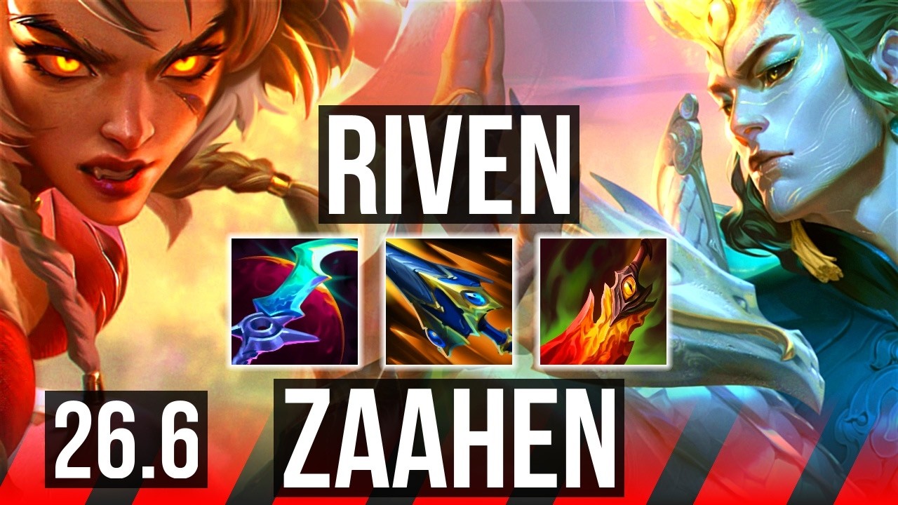 RIVEN vs ZAAHEN (TOP) | Perfect KDA: 8/0/4 | EUW Master | 26.6
