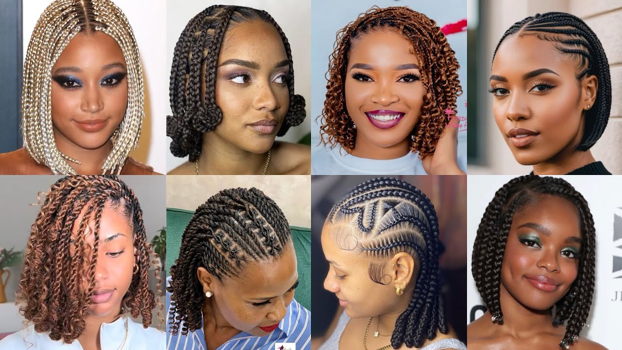 💯Best Short Bob Braids Hairstyles for Ladies||Short Braids Hairstyles for Black Women||Braided Bob