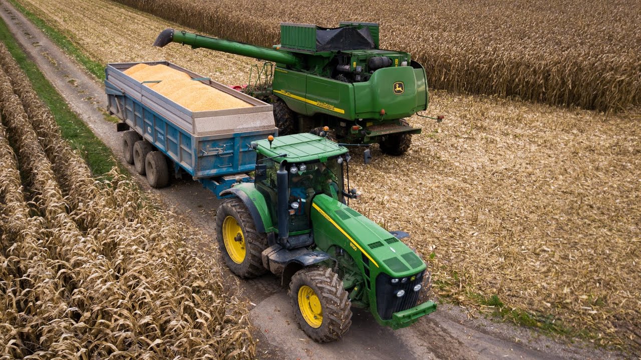 🌽John Deere 9880i STS à la moisson de maïs 2023 / jd 8130 🤩