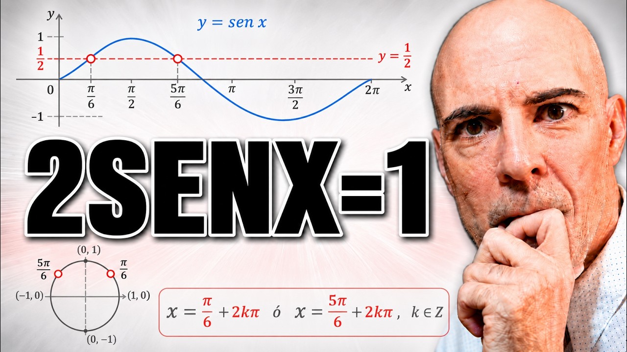 ECUACIÓN TRIGONOMÉTRICA CON EL SENO 2senx=1 Trigonometría Básica