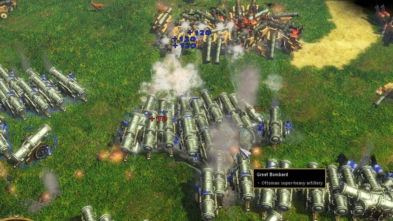 100 great bombard vs lil bombard in age of empires III game