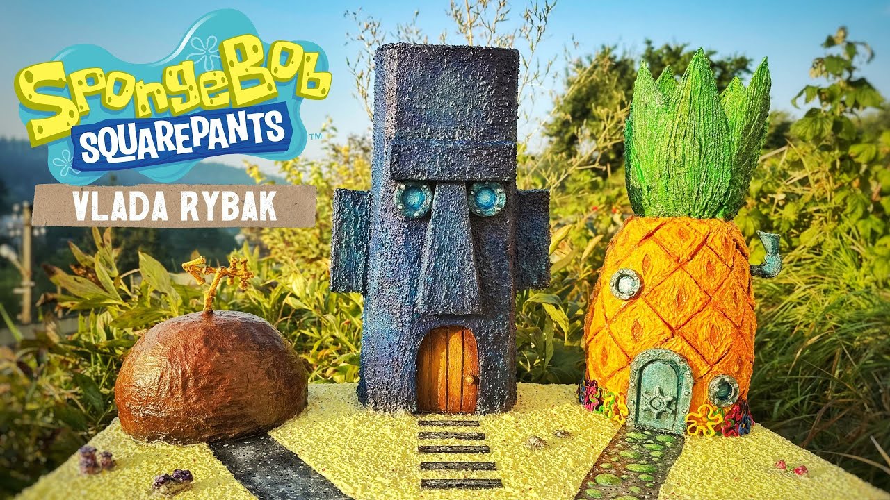 HOW TO MAKE SpongeBob, Patrick & Squidward Houses from Cardboard I DIY Bikini Bottom