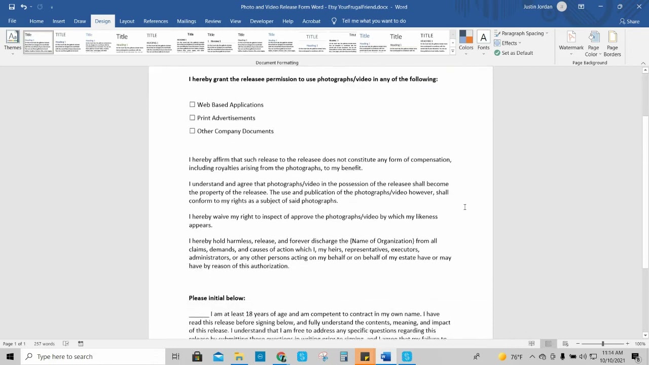 Learn how to Make a Photo and Video Release Form in Word and Google Docs