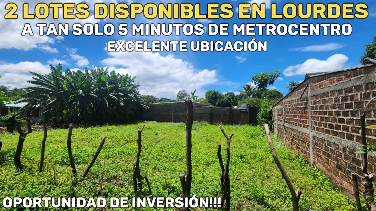 SOLO 2 Lotes disponibles en Lourdes a tan solo 5 minutos de Metrocentro| Escritura en mano