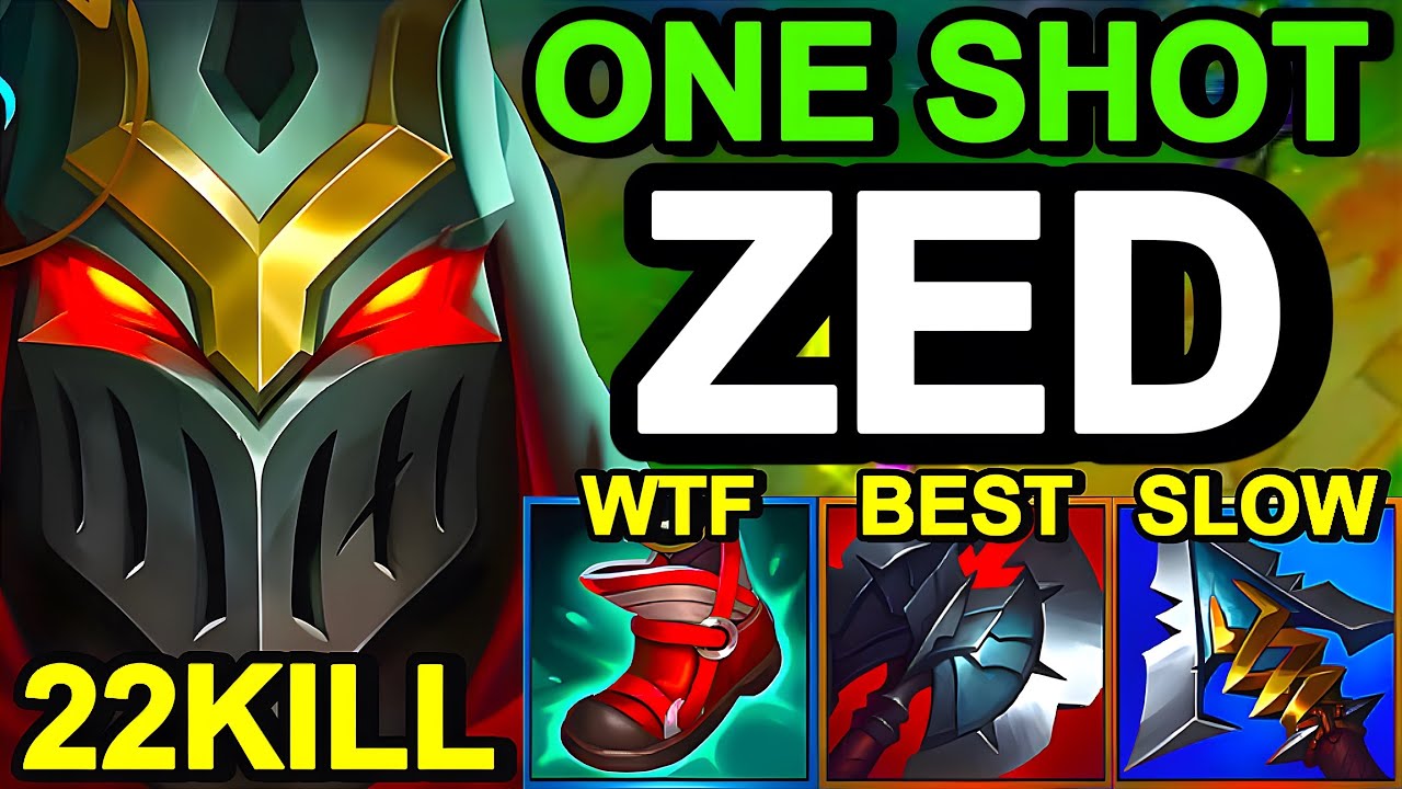 Wild Rift China Zed Mid - MAX BURST & 0CD ZED BUILD RUNES - Challenger Solo Rank Gameplay