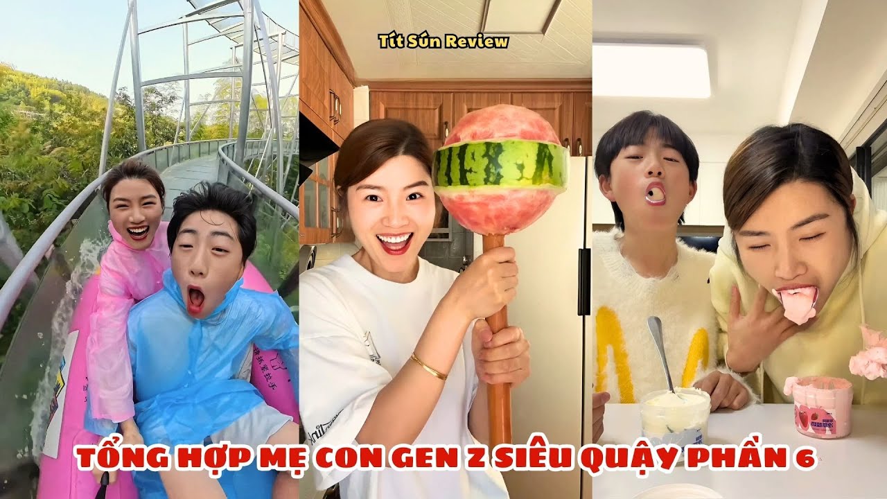 Tổng Hợp Mẹ Con GenZ Si&ecirc;u Quậy Phần 6 | Thử th&aacute;ch ăn sữa chua kh&ocirc; c&ugrave;ng mẹ con GenZ