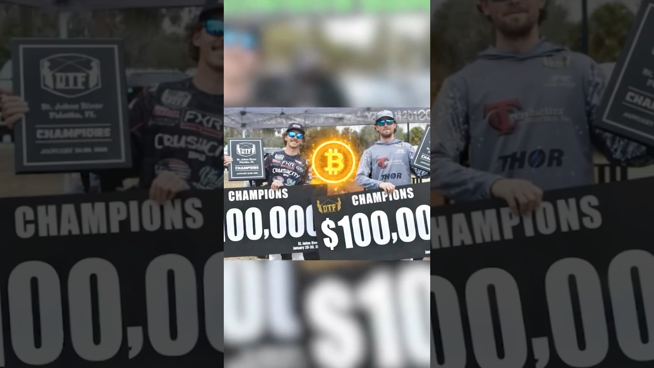 They give BITCOIN to the winner??? #Bass #fishing #bassfishing #shorts