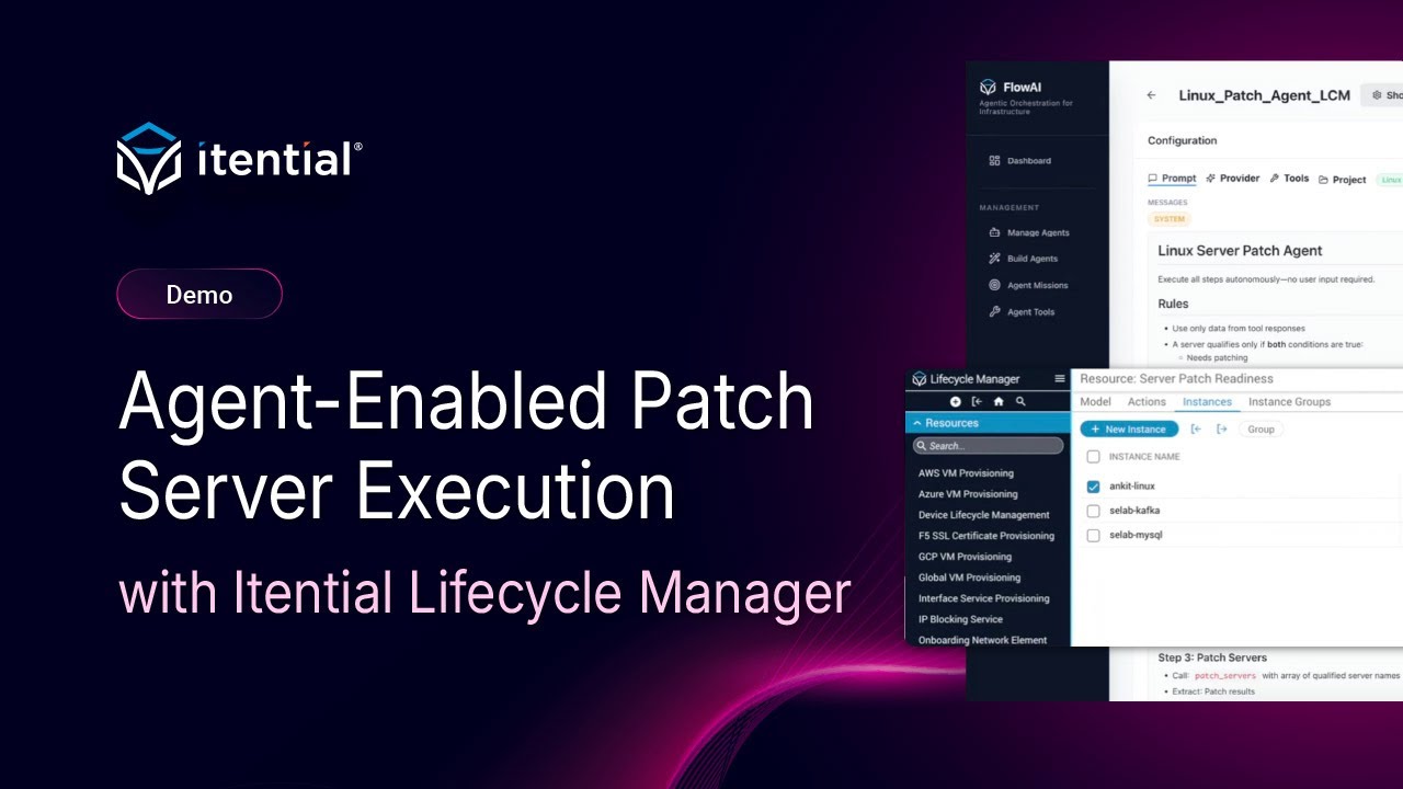 Agent-Enabled Patch Server Execution with Itential Lifecycle Manager