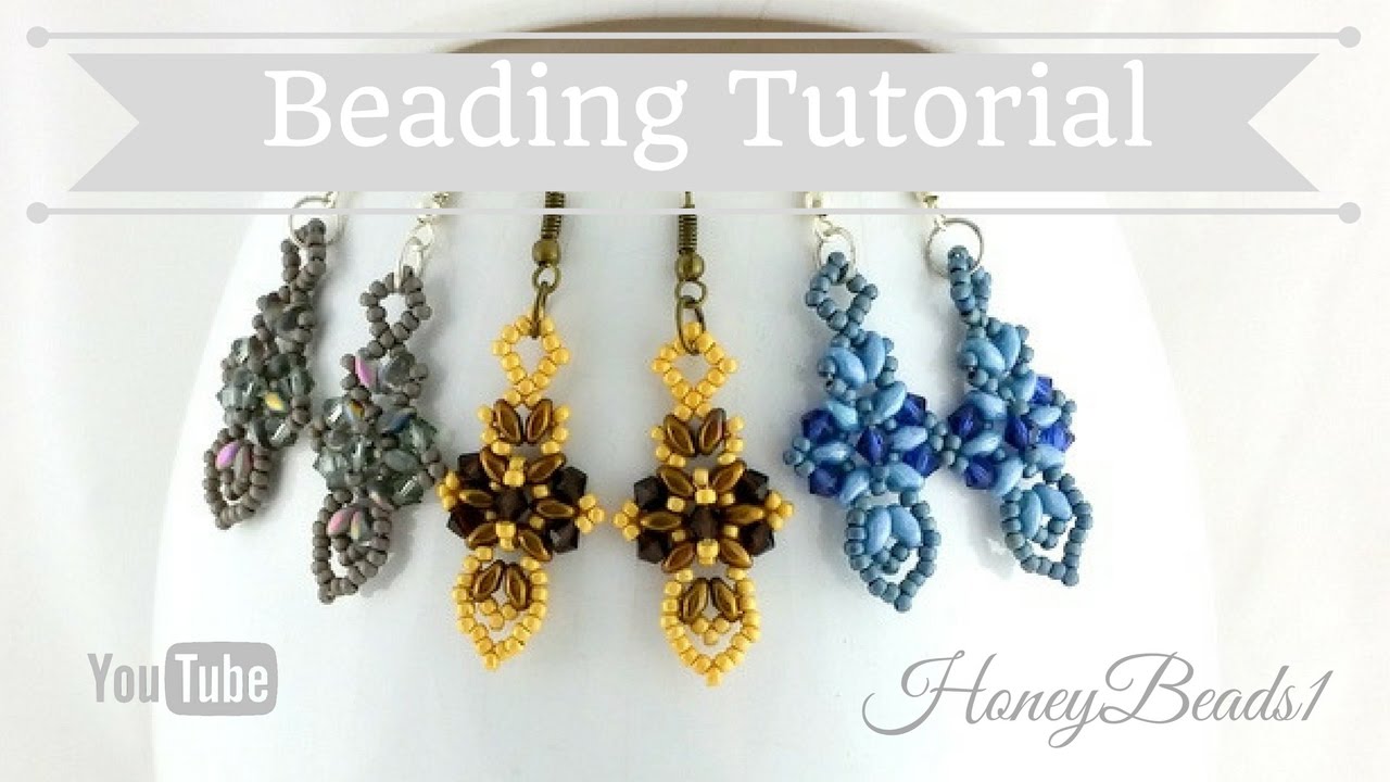 Cross and Sword Earrings Beading Tutorial by HoneyBeads1 (Easy earrings with superduo beads)