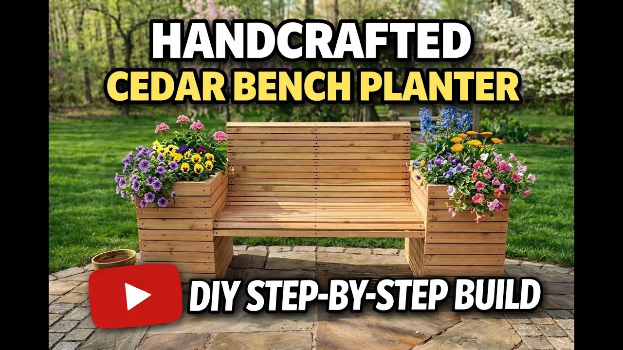 DIY How to Build a Handcrafted Cedar Bench Planter | DIY Outdoor Woodworking