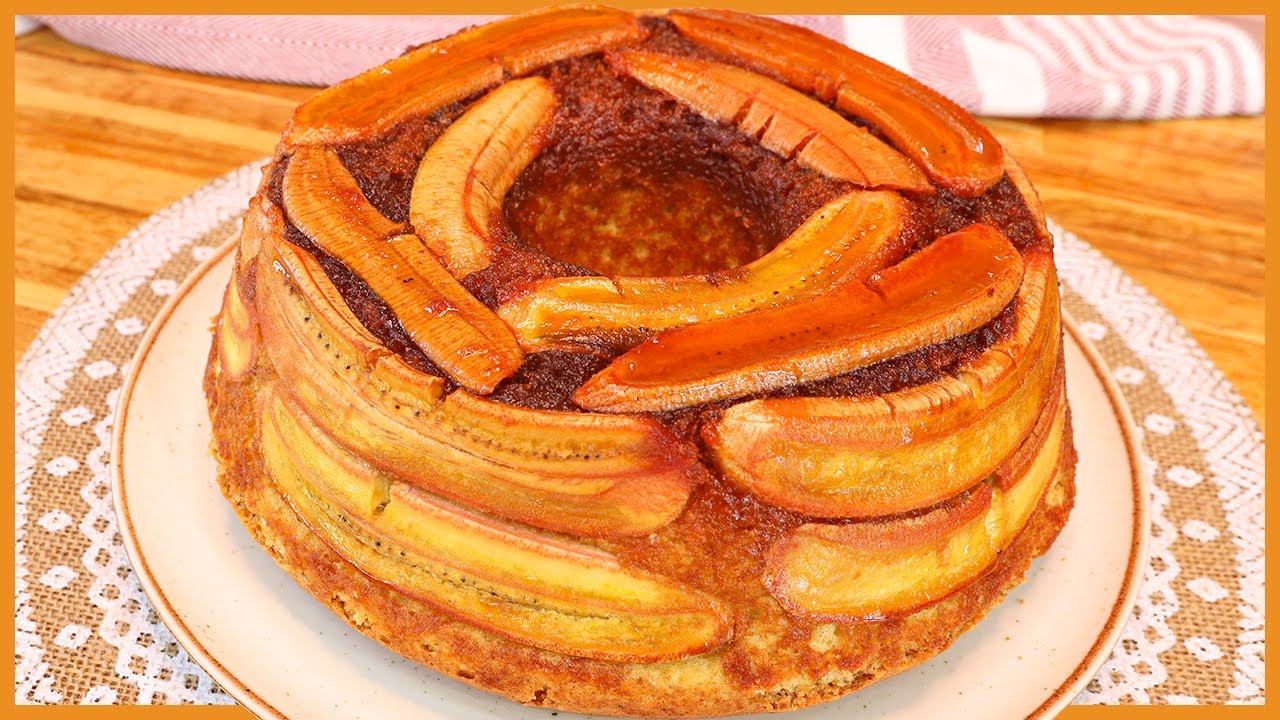 FOFINHO E FÁCIL!! BOLO CARAMELADO DE BANANA I Receitas de Pai