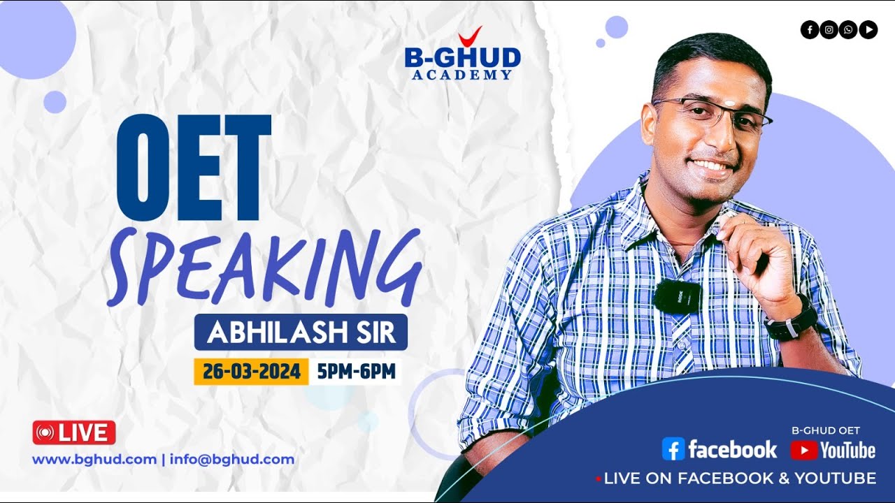 OET Speaking | B-GHUD OET | #LIVE - 15