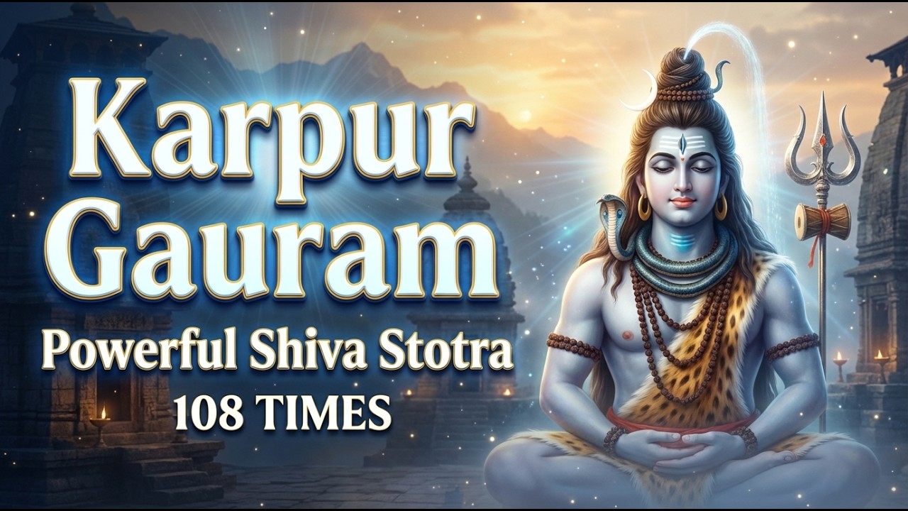 Karpura Gauram Karunavataram Stotra With Lyrics | Shiva Dhyana Mantra | Lord Shiva Powerful Mantra