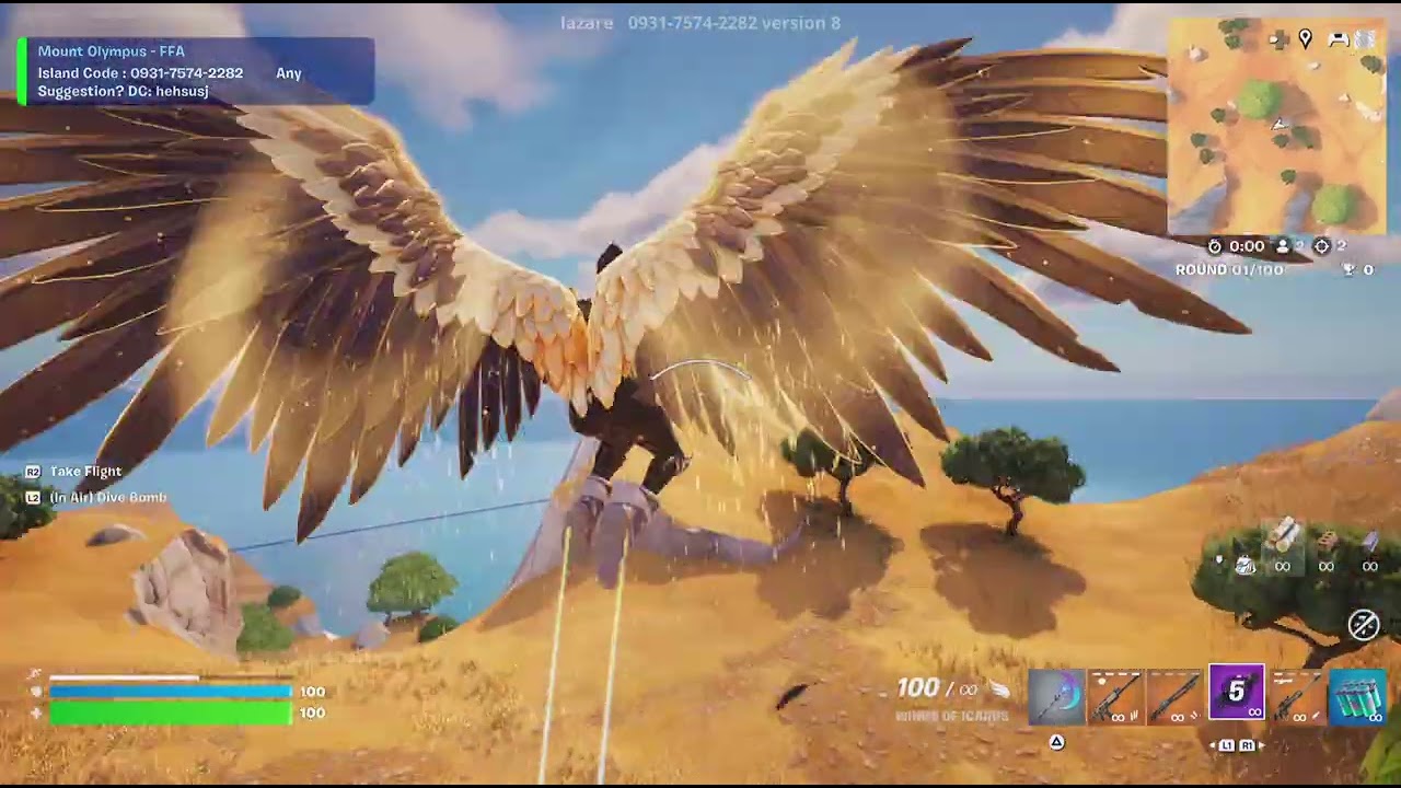 Fortnite playing chapter 5 season 2 Mount Olympic