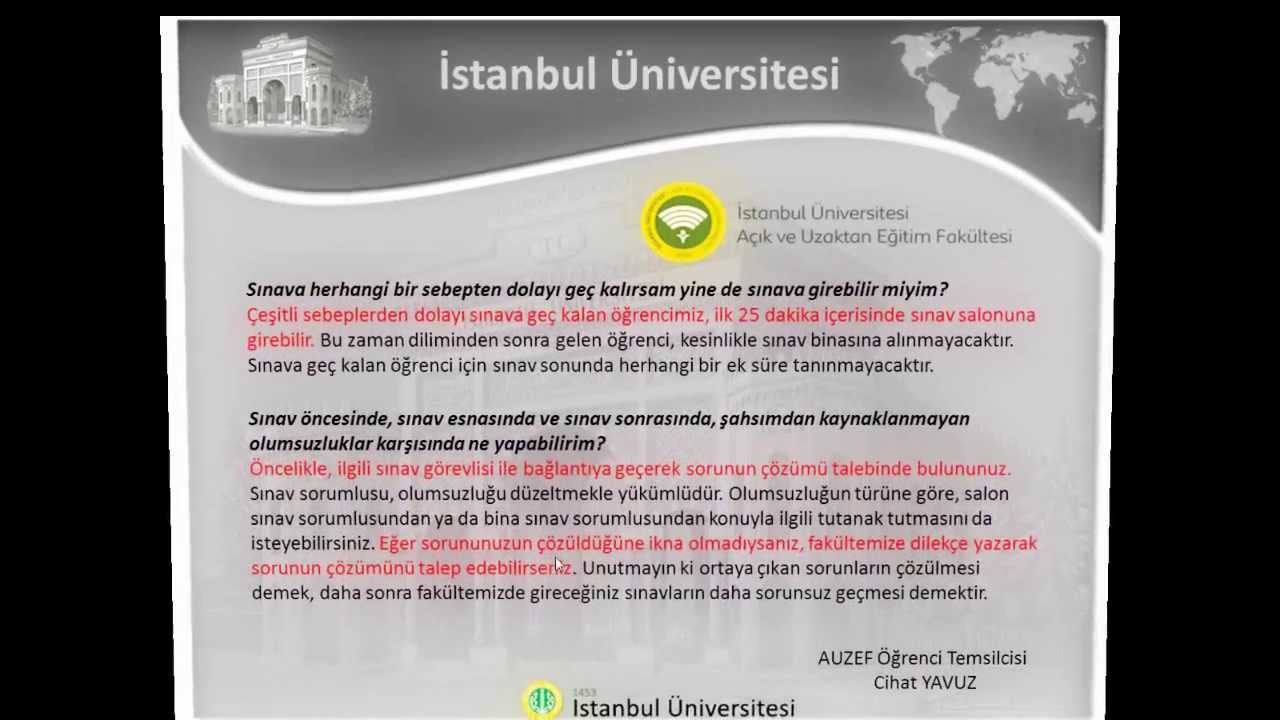 AUZEF Sıkça Sorulan Sorular