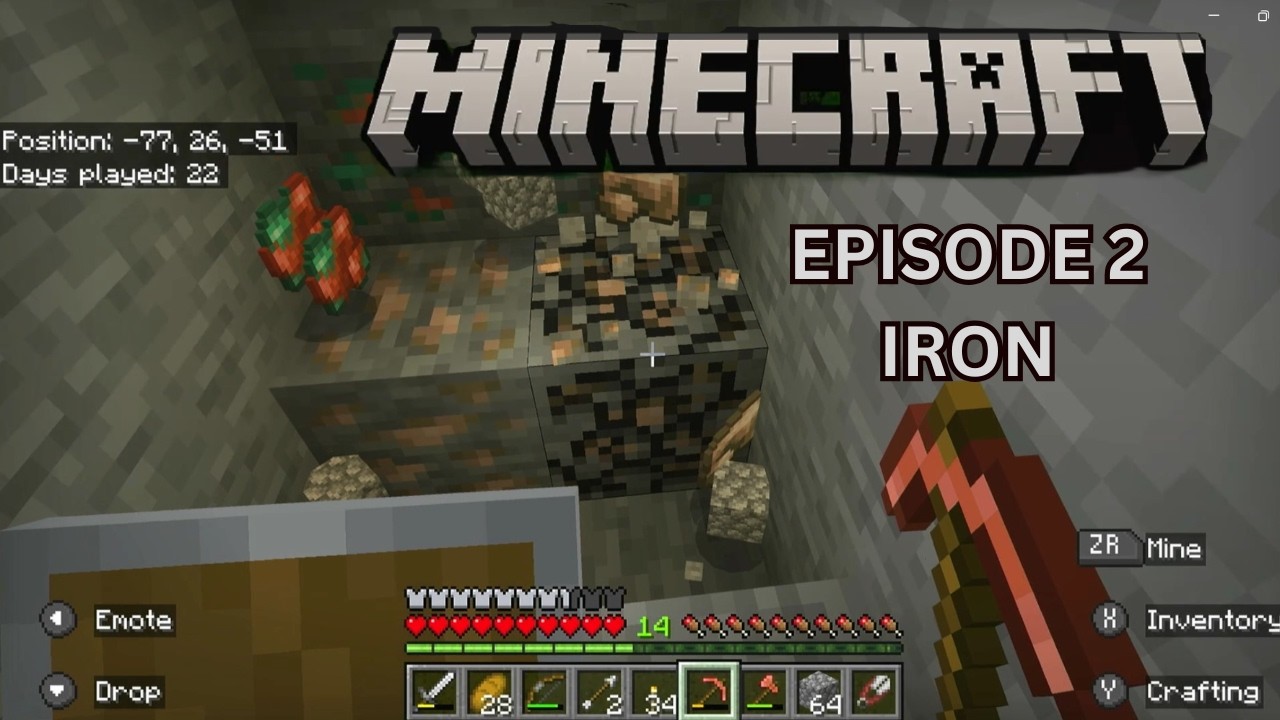 MINECRAFT  - DAYS 20 TO 24  - I HAD A GREAT START MINING FOR IRON
