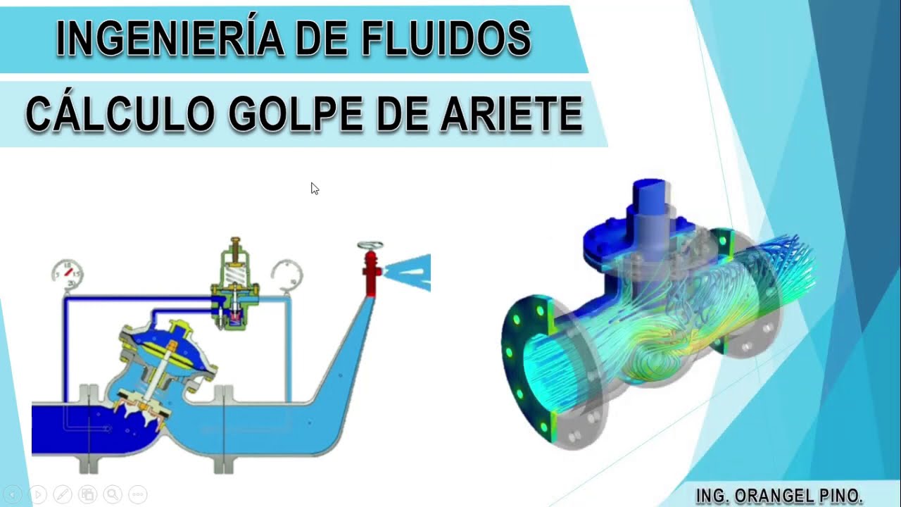 Calculo golpe de ariete /Sobre presión en una tubería / Ingeniería de fluidos.