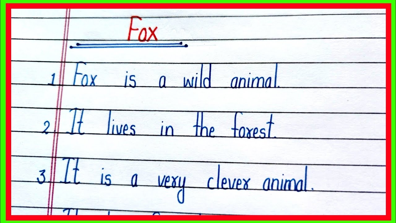 Essay on fox in english/10 lines essay on fox in english/लोमड़ी पर निबंध/fox par nibandh 