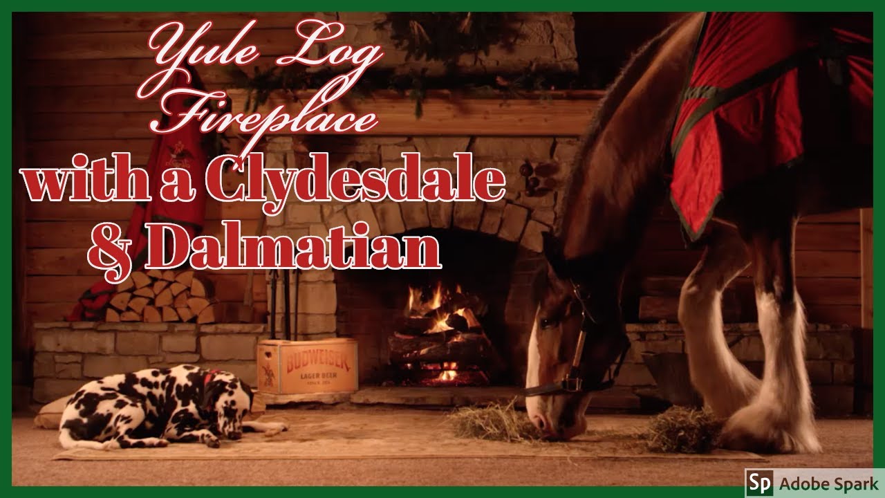 Yule Log Fireplace w/ Clydesdale & Dalmatian (from Budweiser)