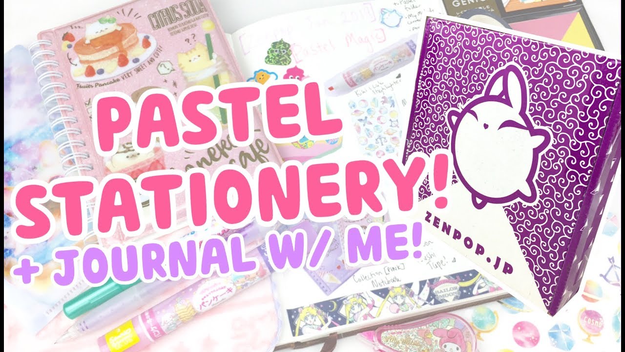 PASTEL MAGIC JAPANESE STATIONERY HAUL! + JOURNAL W/ ME! | Zenpop Stationery Box January 2019 ♡