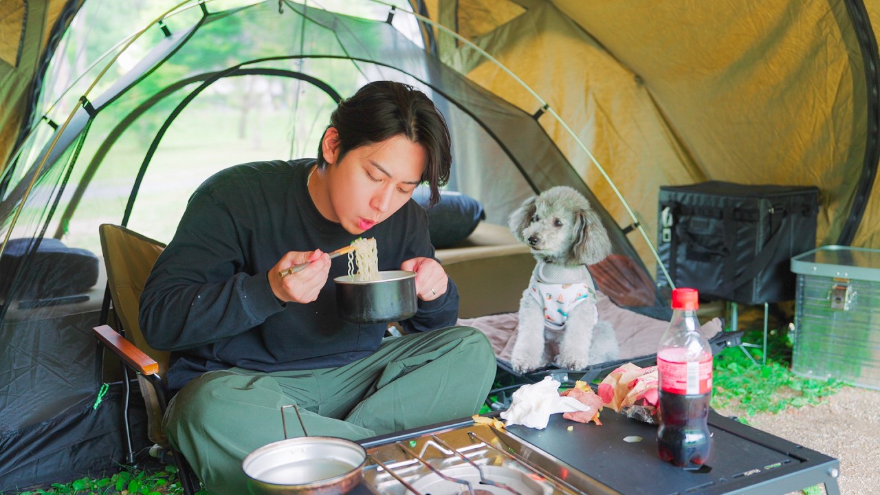 🐶愛犬と湖畔キャンプ△｜大自然の中で自由気ままに過ごす贅沢な1日