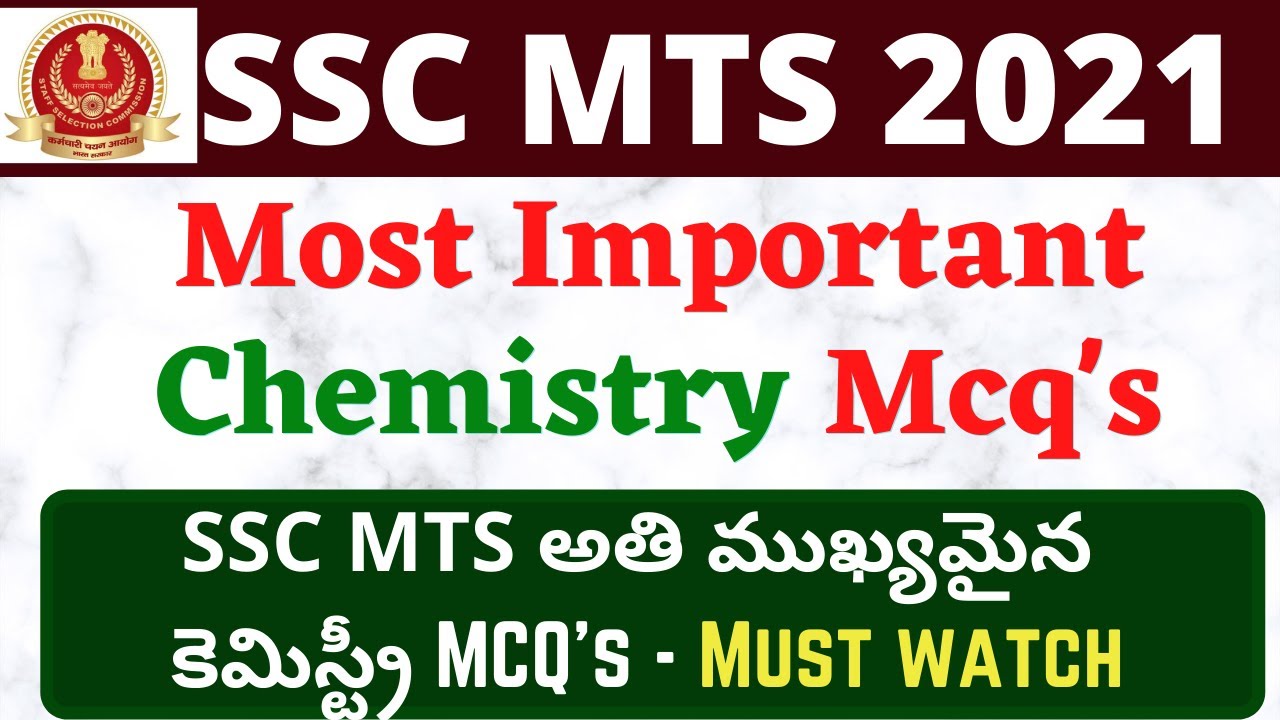 SSC MTS 2021 Telugu| Most Important Chemistry Questions |Frequently Asked MTS bits Telugu|GS Classes