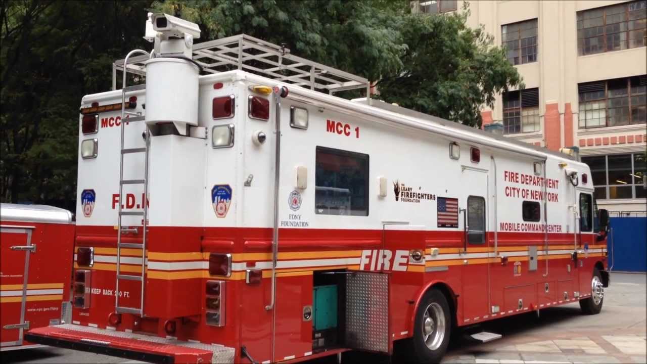 FDNY MOBILE COMMAND CENTER AT FDNY FIRE SAFETY DAY IN THE METROTECH COMMONS CENTER IN BROOKLYN, NYC.
