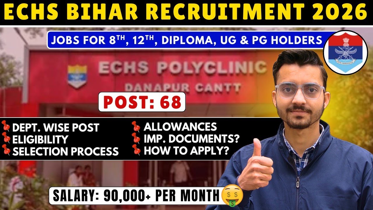 ECHS Gaya Recruitment 2026 | ECHS Bihar Clerk, Medical Officer, Pharmacist, Driver and Other Posts