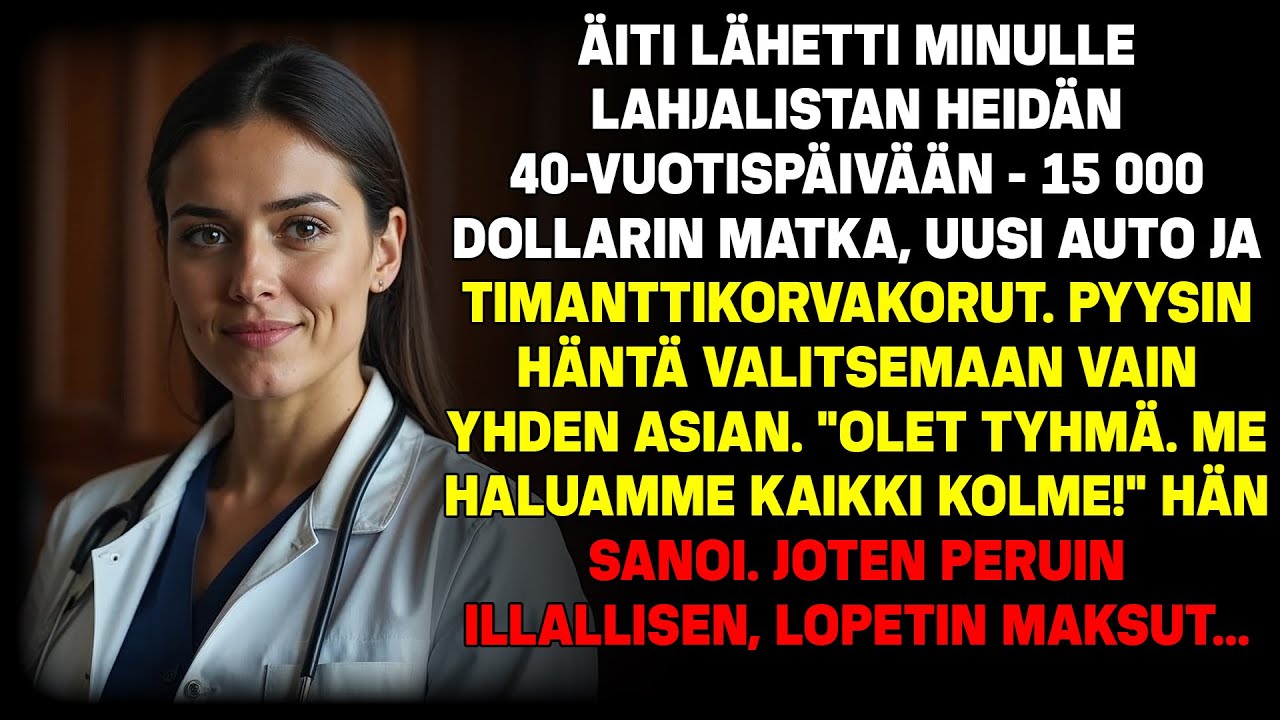 Äiti lähetti lahjalistan 40-vuotishääpäivään: 3 luksustuotetta. 'Haluamme kaikki kolme!'