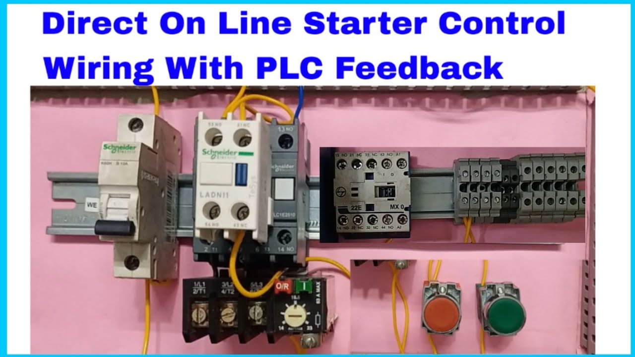 Direct On Line Starter Control Wiring With PLC Feedback